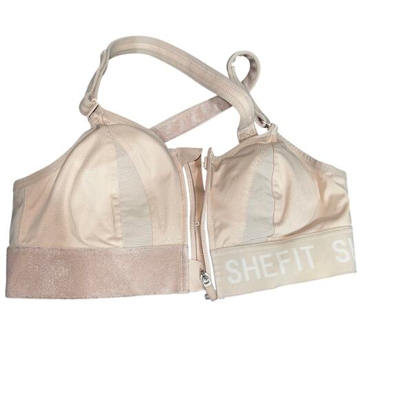 Shefit beige high impact sports bra sz m - Picture 1 of 5